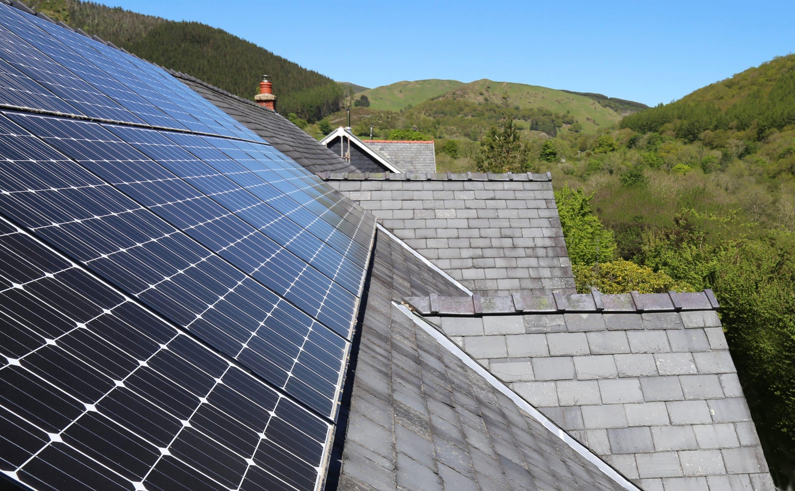 Solar panels on house